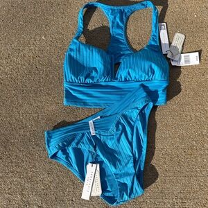 Sanctuary Blue Ribbed Bikini Set - Size S - NWT